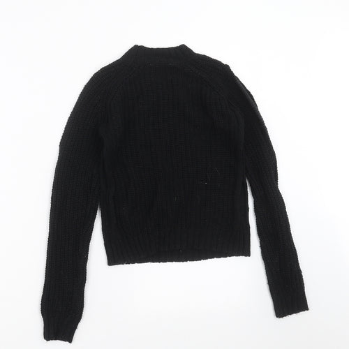 Miss Evie Girls Black  Knit Pullover Jumper Size 9-10 Years  - cold Shoulder