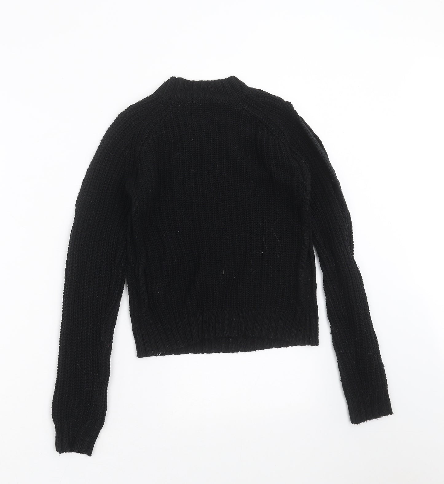Miss Evie Girls Black  Knit Pullover Jumper Size 9-10 Years  - cold Shoulder