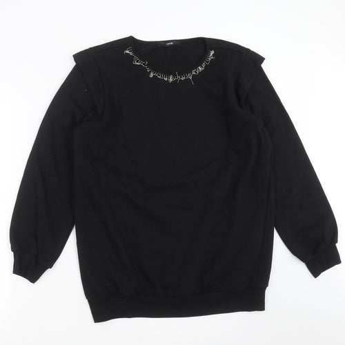 George Womens Black   Pullover Sweatshirt Size M  - beaded detail