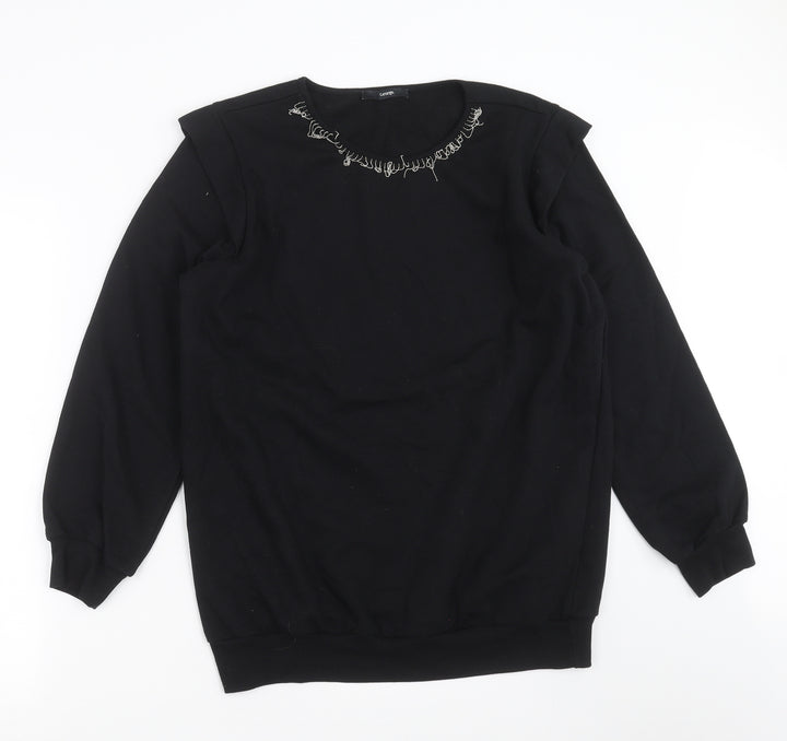 George Womens Black   Pullover Sweatshirt Size M  - beaded detail