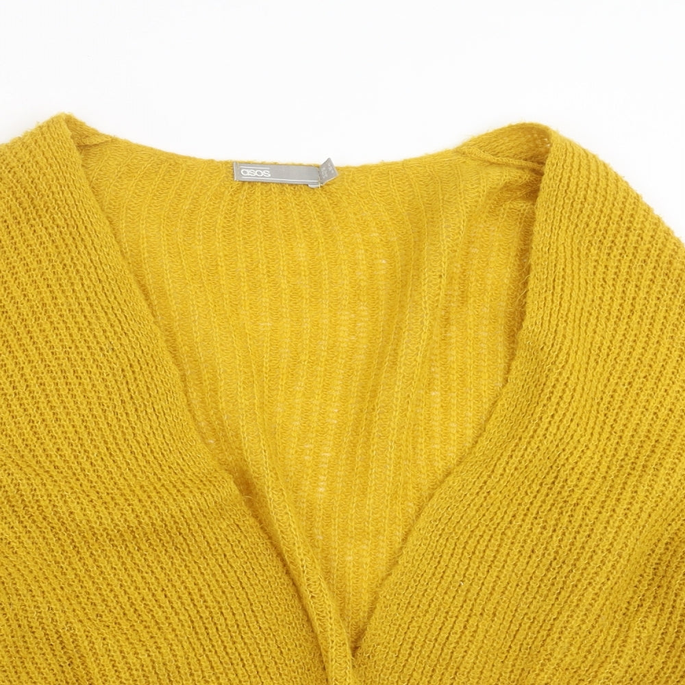 ASOS Womens Yellow  Knit Cardigan Jumper Size 10