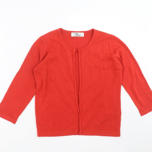 Flirt Womens Red  Knit Cardigan Jumper Size 12