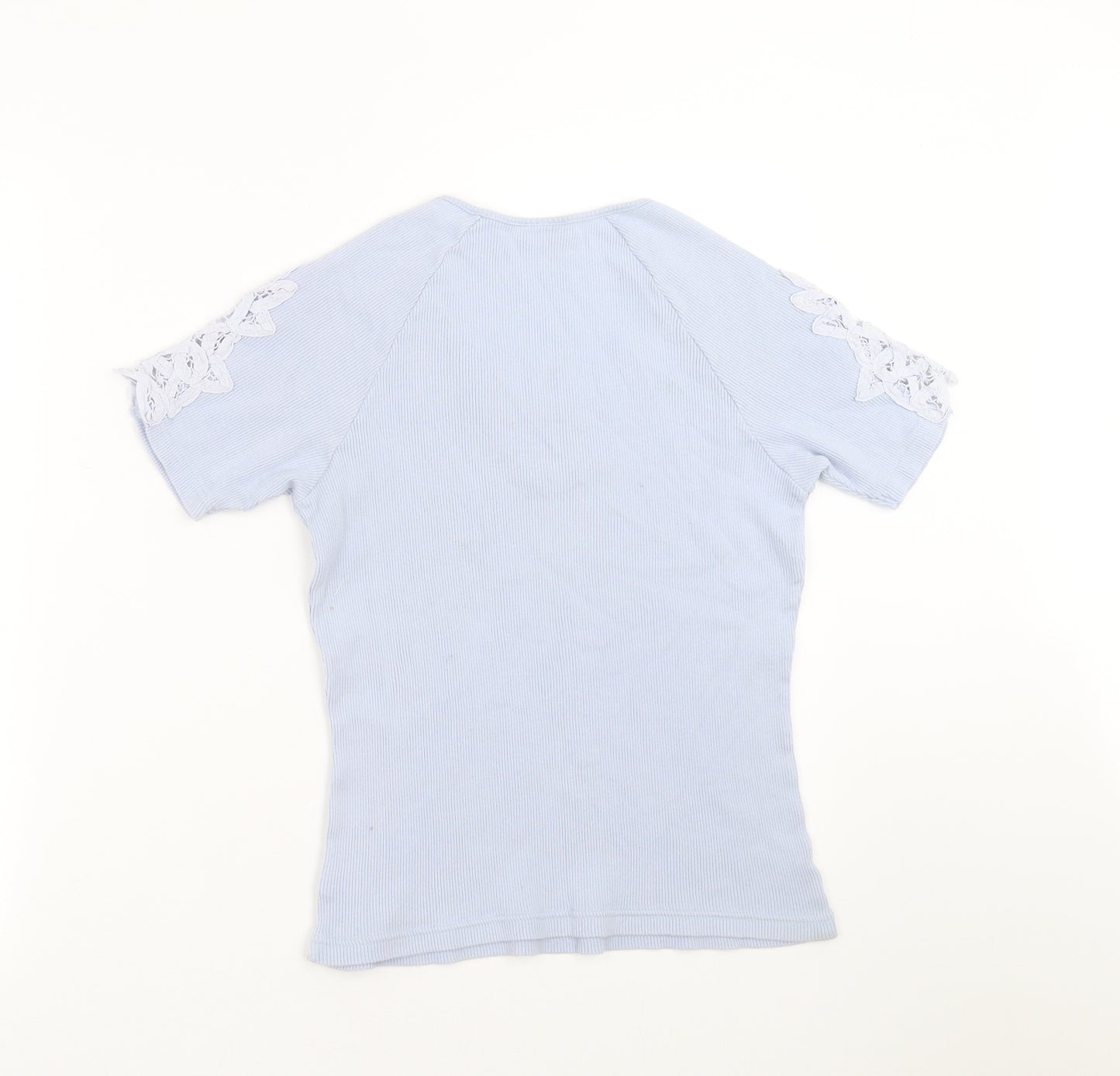Damart Womens Blue   Basic T-Shirt Size 10  - lace detail