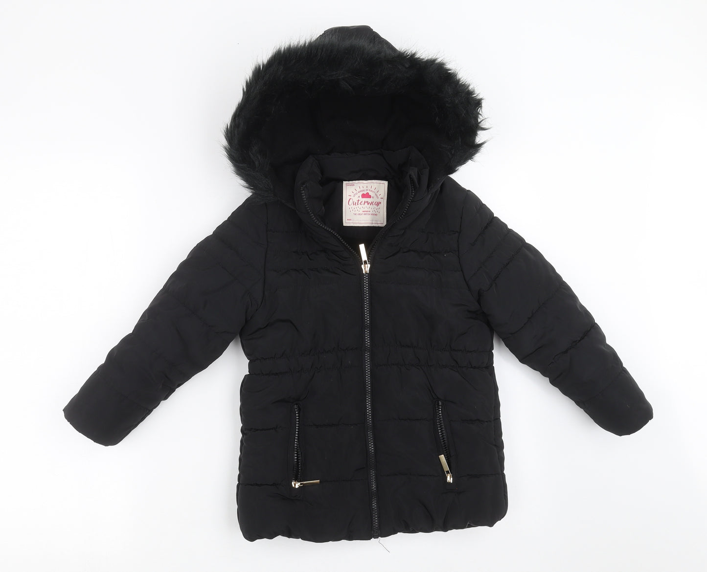 George Girls Black   Jacket Coat Size 6-7 Years