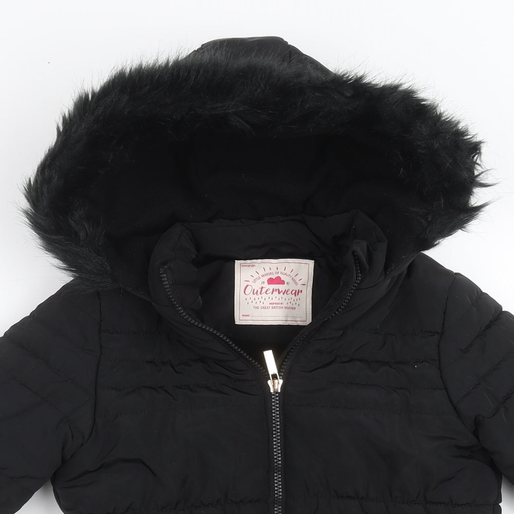 George Girls Black   Jacket Coat Size 6-7 Years