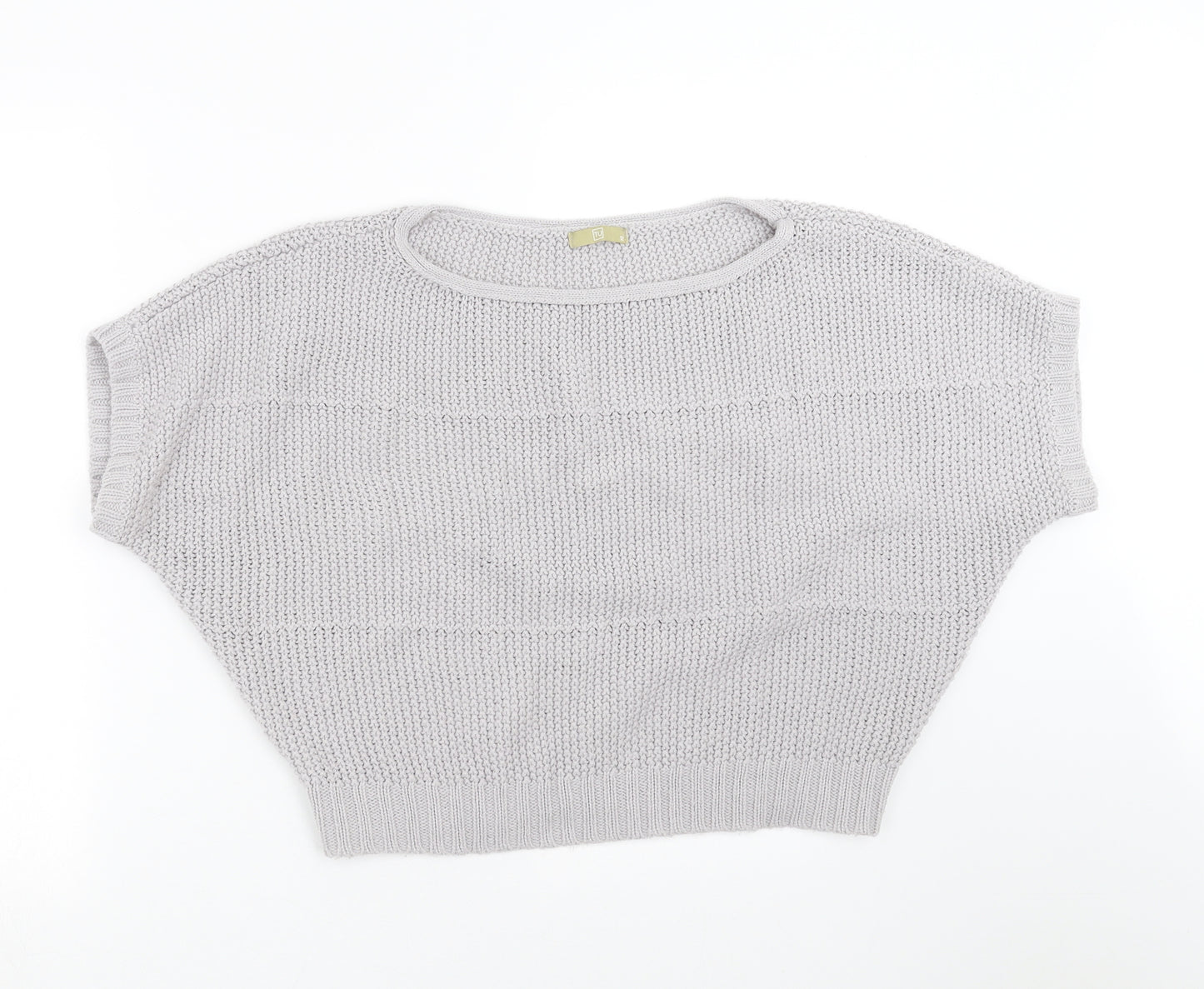 TU Womens Grey  Knit Pullover Jumper Size 12