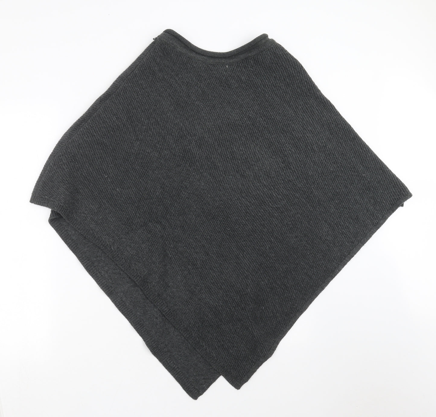 TU Womens Grey  Knit Cape Jumper One Size  - beaded