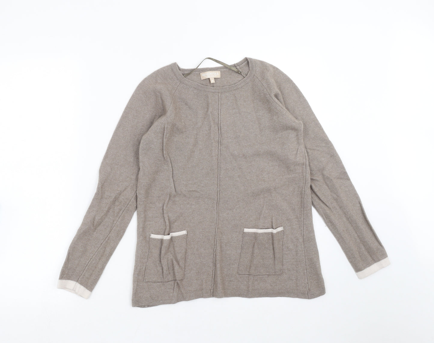 Benedetta B. Womens Brown  Knit Pullover Jumper Size 8