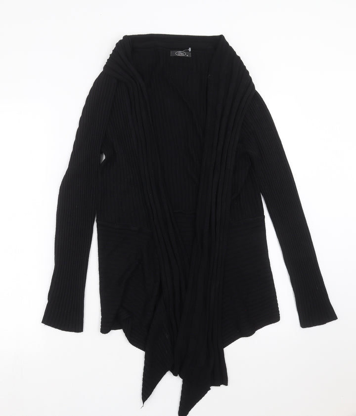 BM Womens Black Striped Knit Cardigan Jumper Size M