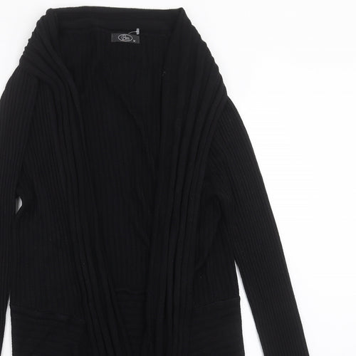 BM Womens Black Striped Knit Cardigan Jumper Size M
