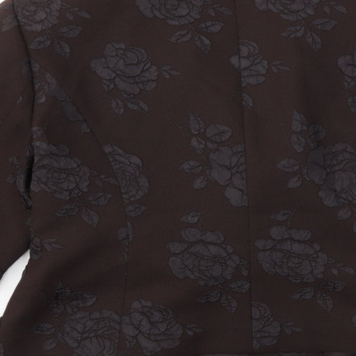 ALEX&CO Womens Brown Floral  Jacket Blazer Size 18