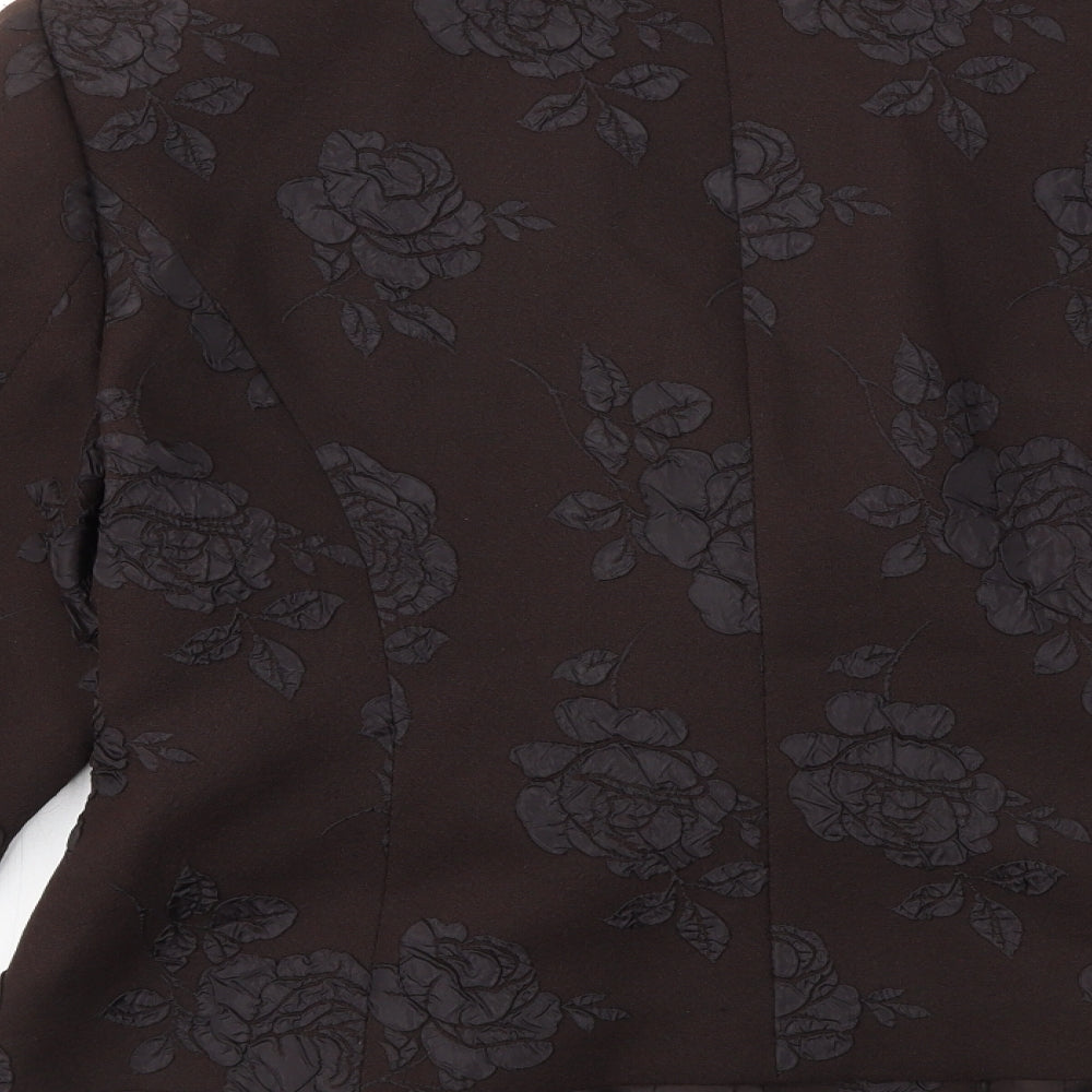 ALEX&CO Womens Brown Floral  Jacket Blazer Size 18