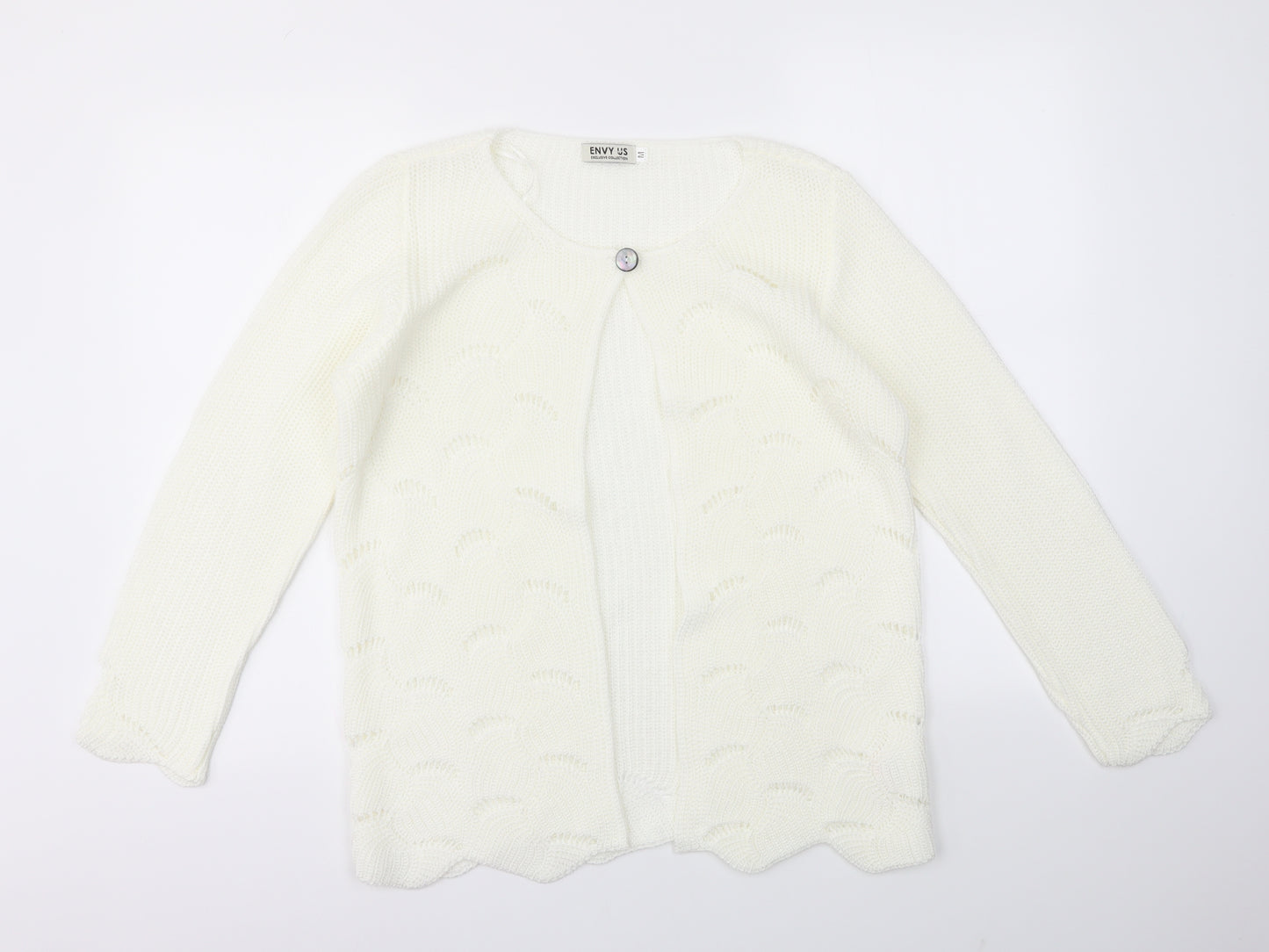 ENVY US Womens Ivory   Cardigan Jumper Size M