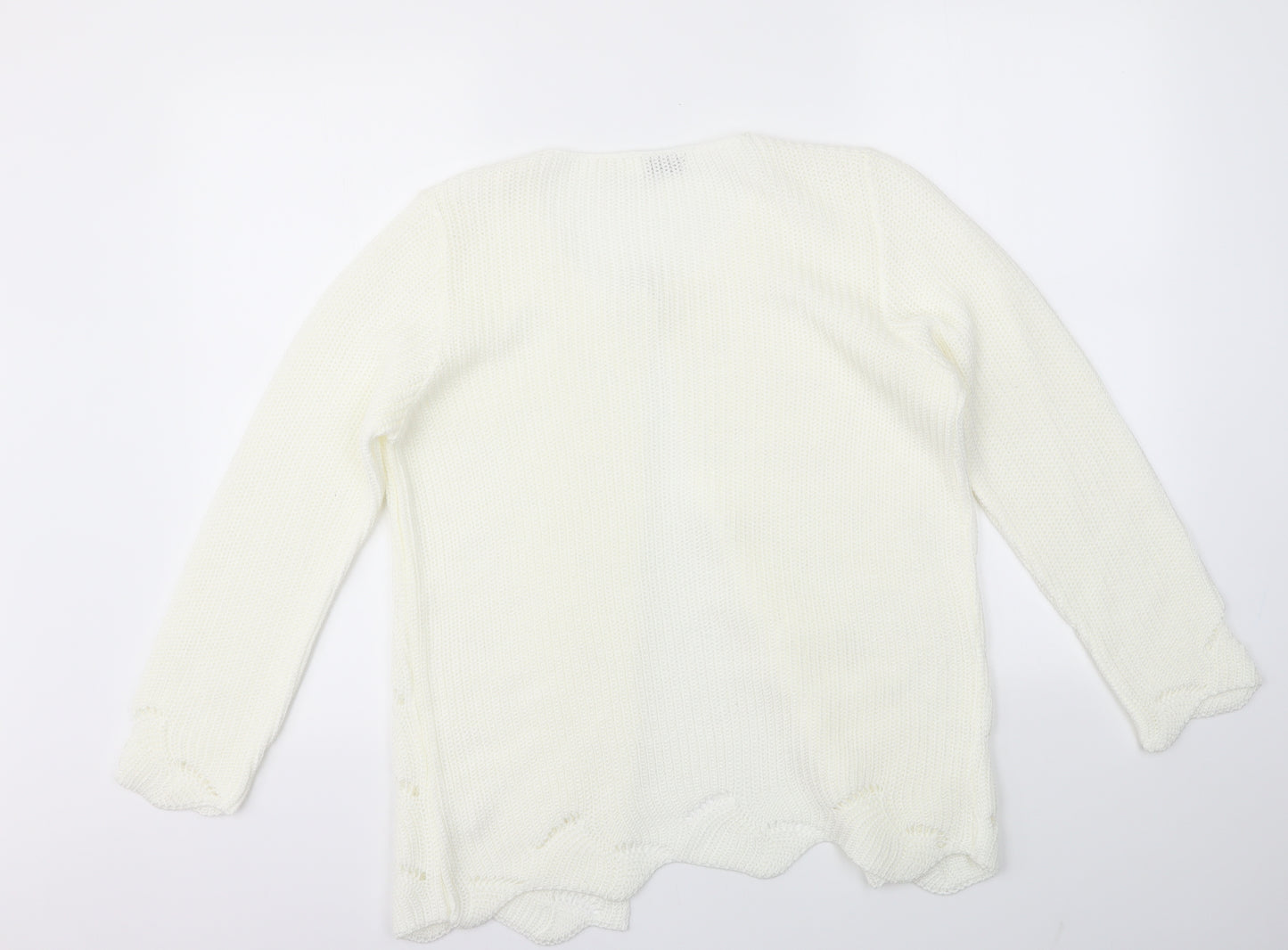 ENVY US Womens Ivory   Cardigan Jumper Size M
