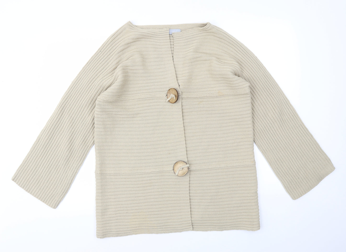 MODERN SOUR Womens Beige Houndstooth  Cardigan Jumper Size S
