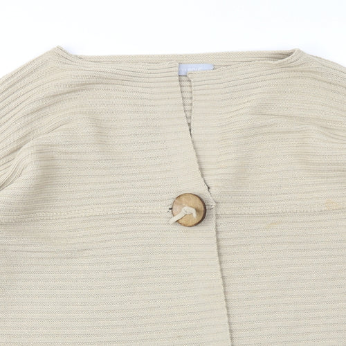 MODERN SOUR Womens Beige Houndstooth  Cardigan Jumper Size S