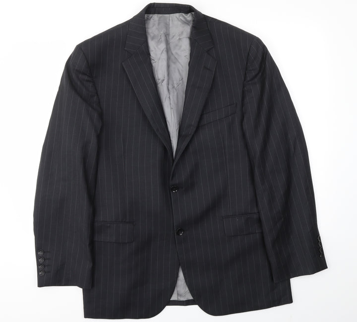 OUSTIN REED Mens Black Striped  Jacket Blazer Size 40