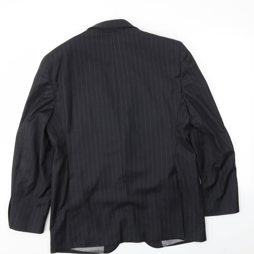 OUSTIN REED Mens Black Striped  Jacket Blazer Size 40