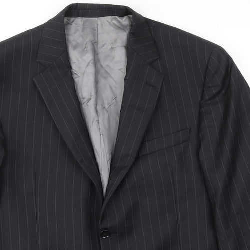 OUSTIN REED Mens Black Striped  Jacket Blazer Size 40