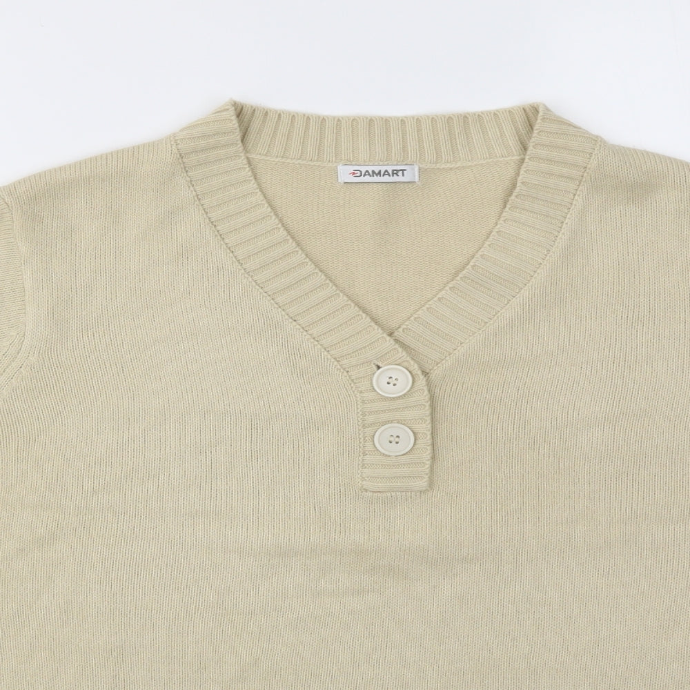 Damart Womens Beige Houndstooth  Pullover Jumper Size 18