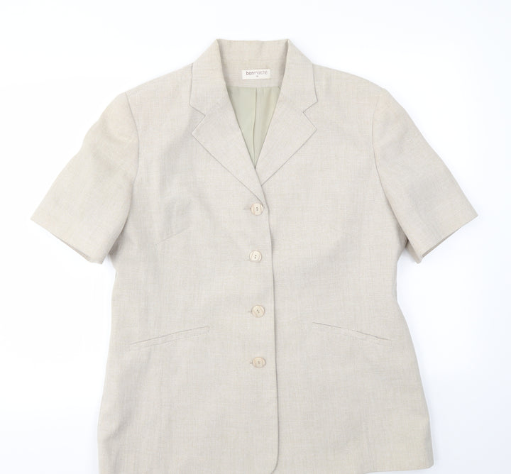 Bonmarché Womens Beige Jacket Blazer Size 16