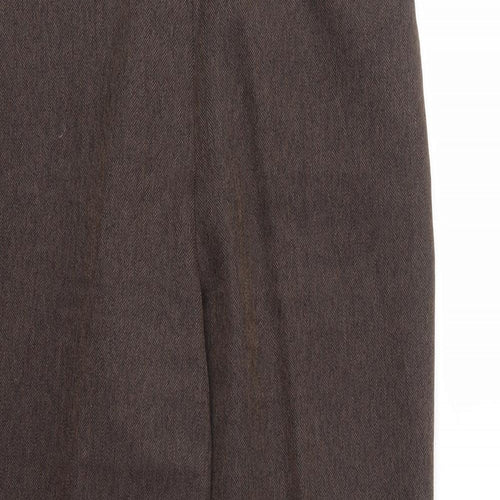 BHS Womens Brown   Trousers  Size 12 L26 in - stretch waistband