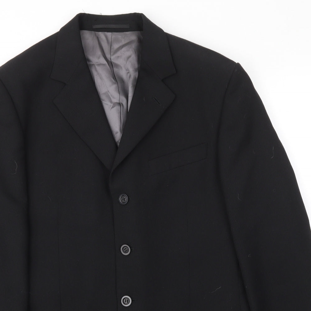 TOM ENGLISH Mens Black   Jacket Blazer Size 48
