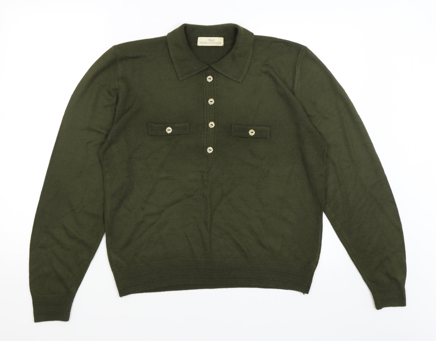 M&S Womens Green   Pullover Jumper Size 14