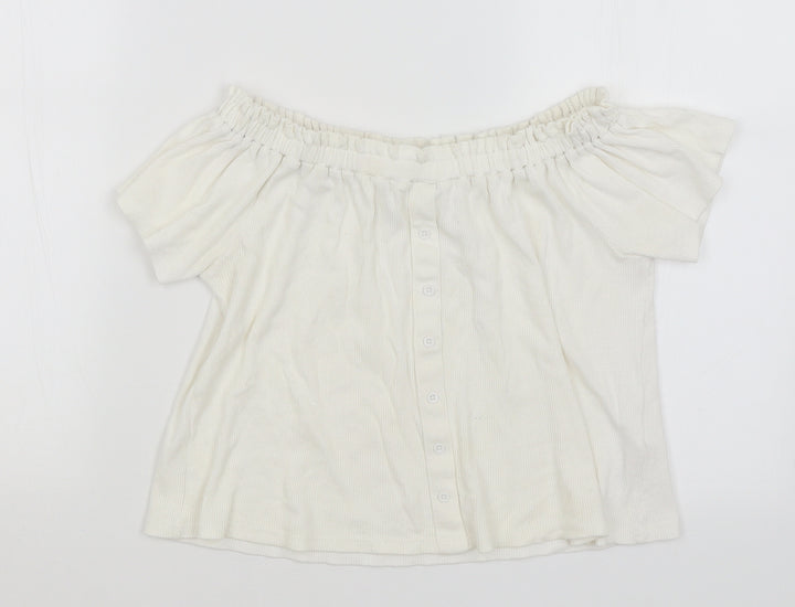 Primark Girls White Basic T-Shirt Size 11-12 Years