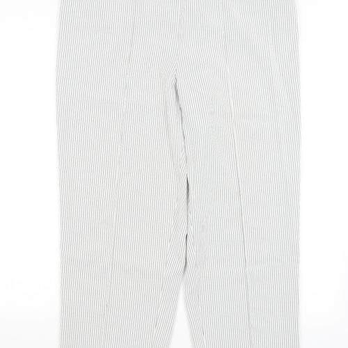 BM, Womens White Striped  Trousers  Size 16 L27 in