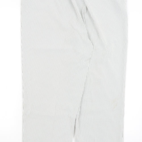 BM, Womens White Striped  Trousers  Size 16 L27 in