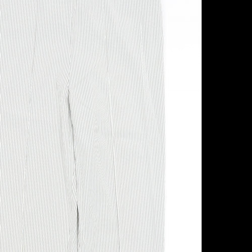 BM, Womens White Striped  Trousers  Size 16 L27 in