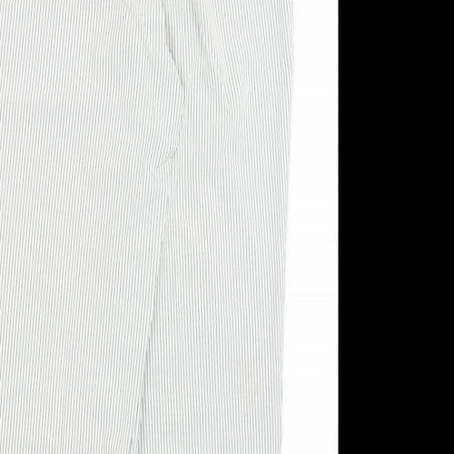 BM, Womens White Striped  Trousers  Size 16 L27 in