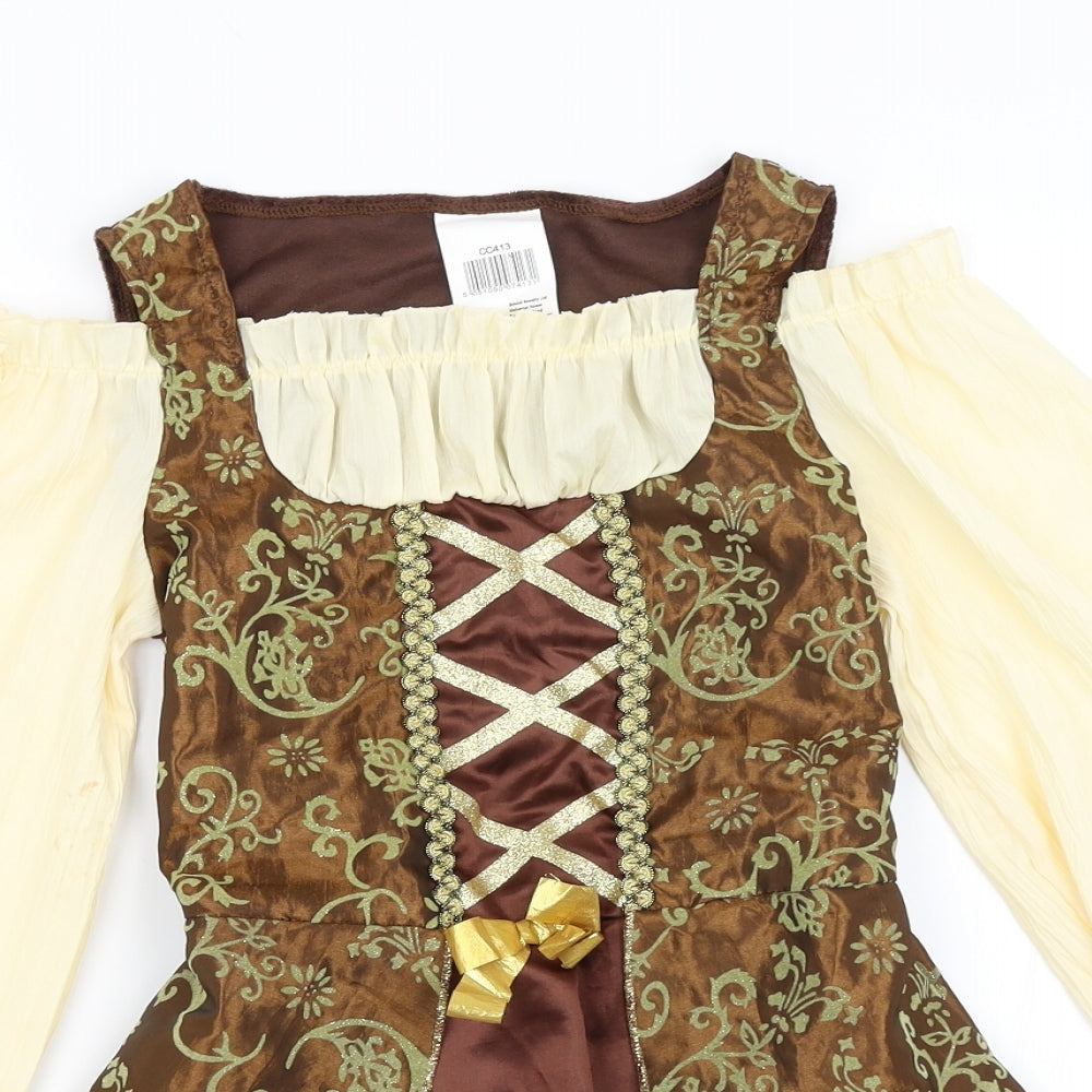 Bristol Novelty LTD Girls Brown   Fit & Flare  Size 9-10 Years  - Fancy Dress