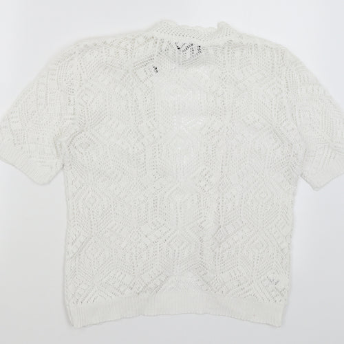 CHIC Womens White   Cardigan Jumper Size S