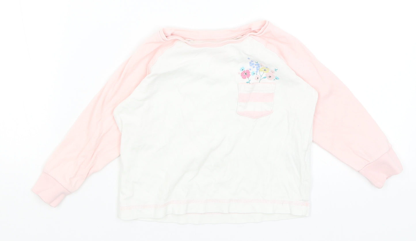 Matalan Girls White   Basic T-Shirt Size 2-3 Years