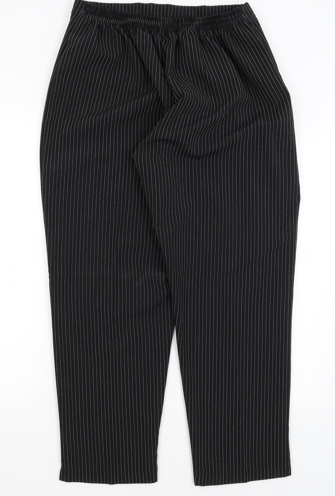 Preworn Womens Black Striped  Trousers  Size 20 L27 in