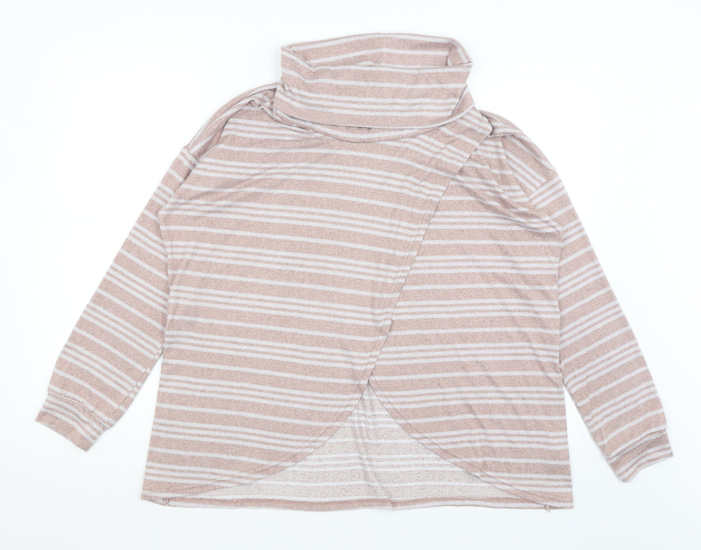 TU Womens Pink Striped  Pullover Jumper Size 12