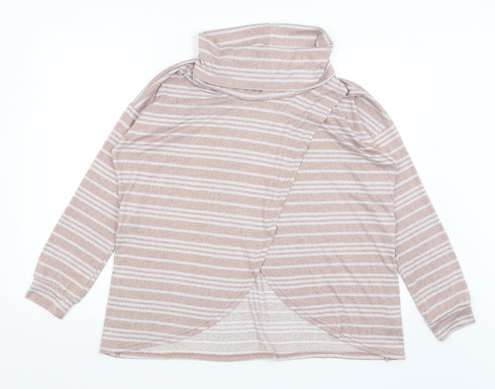 TU Womens Pink Striped  Pullover Jumper Size 12