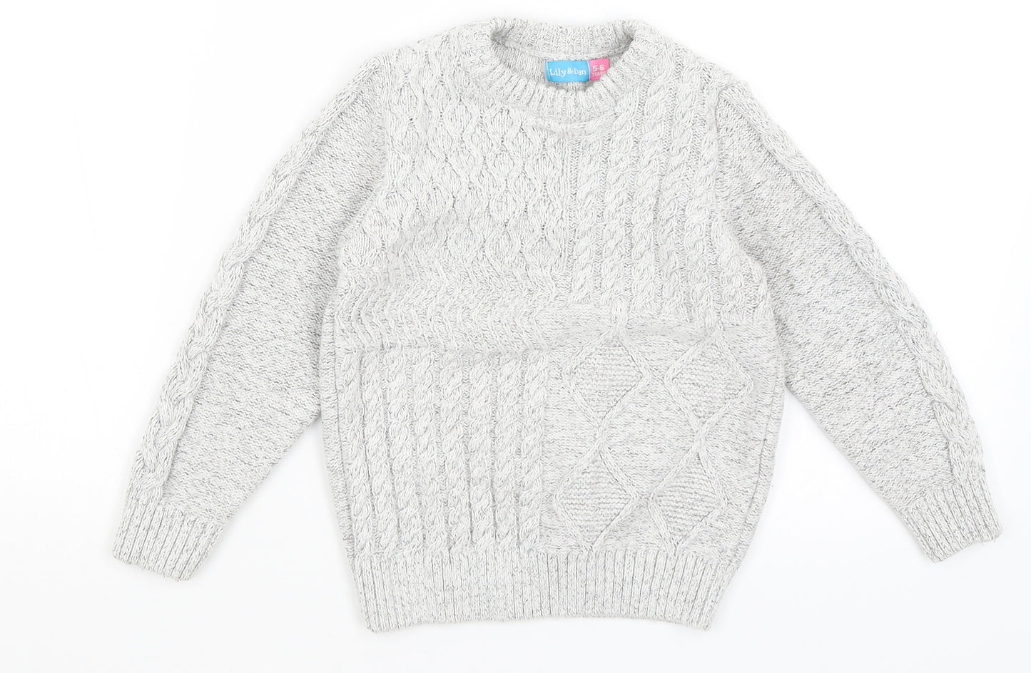 Lily & Dan Boys Grey   Pullover Jumper Size 5-6 Years
