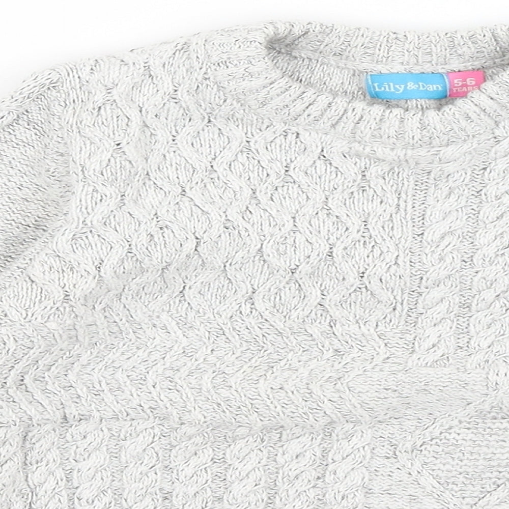 Lily & Dan Boys Grey   Pullover Jumper Size 5-6 Years