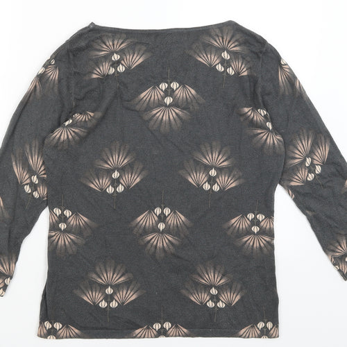 NEXT Womens Grey Floral  Basic T-Shirt Size 12