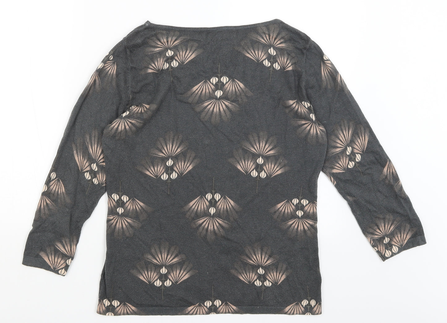 NEXT Womens Grey Floral  Basic T-Shirt Size 12