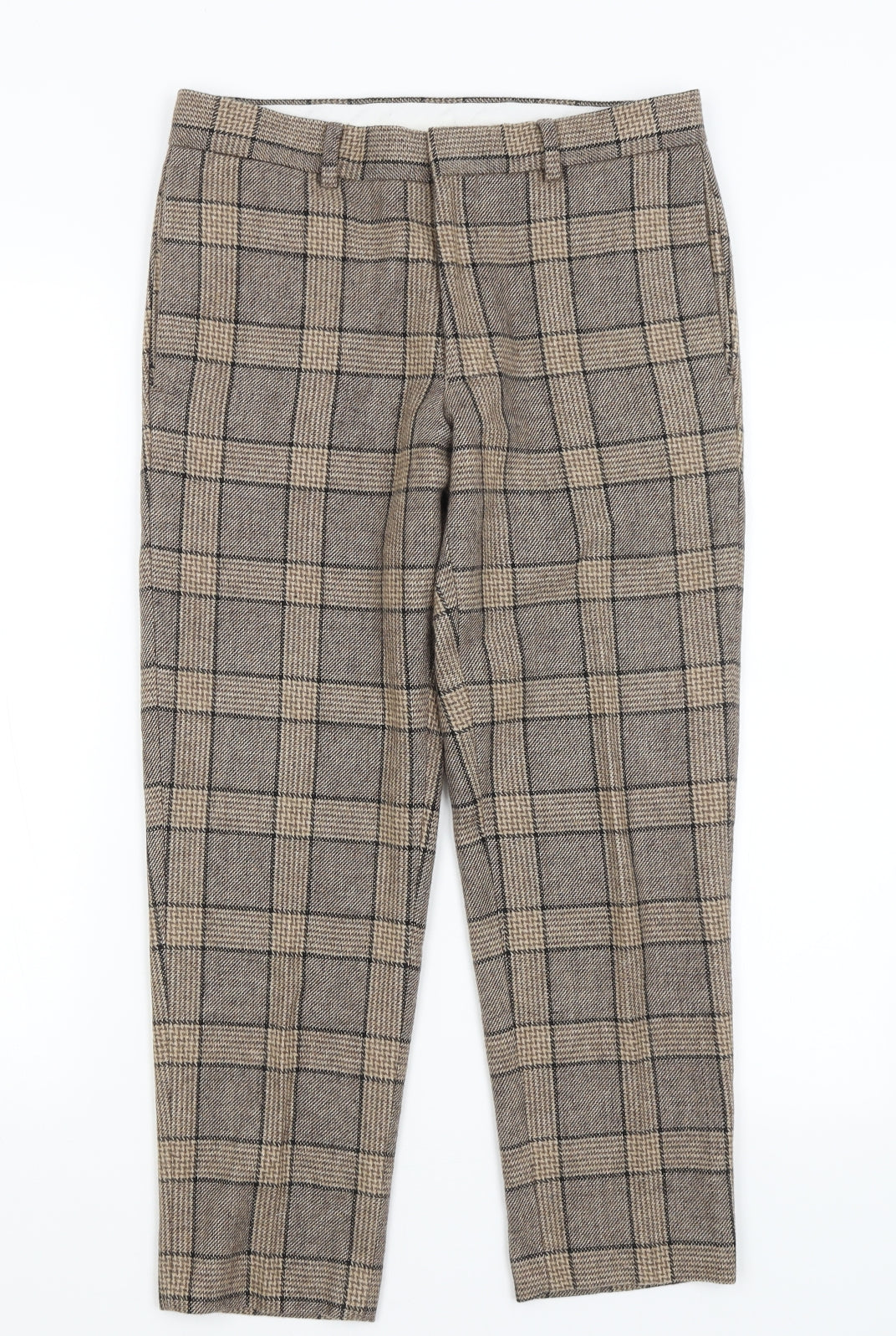 ASOS Womens Brown Check  Trousers  Size 28 in L25 in