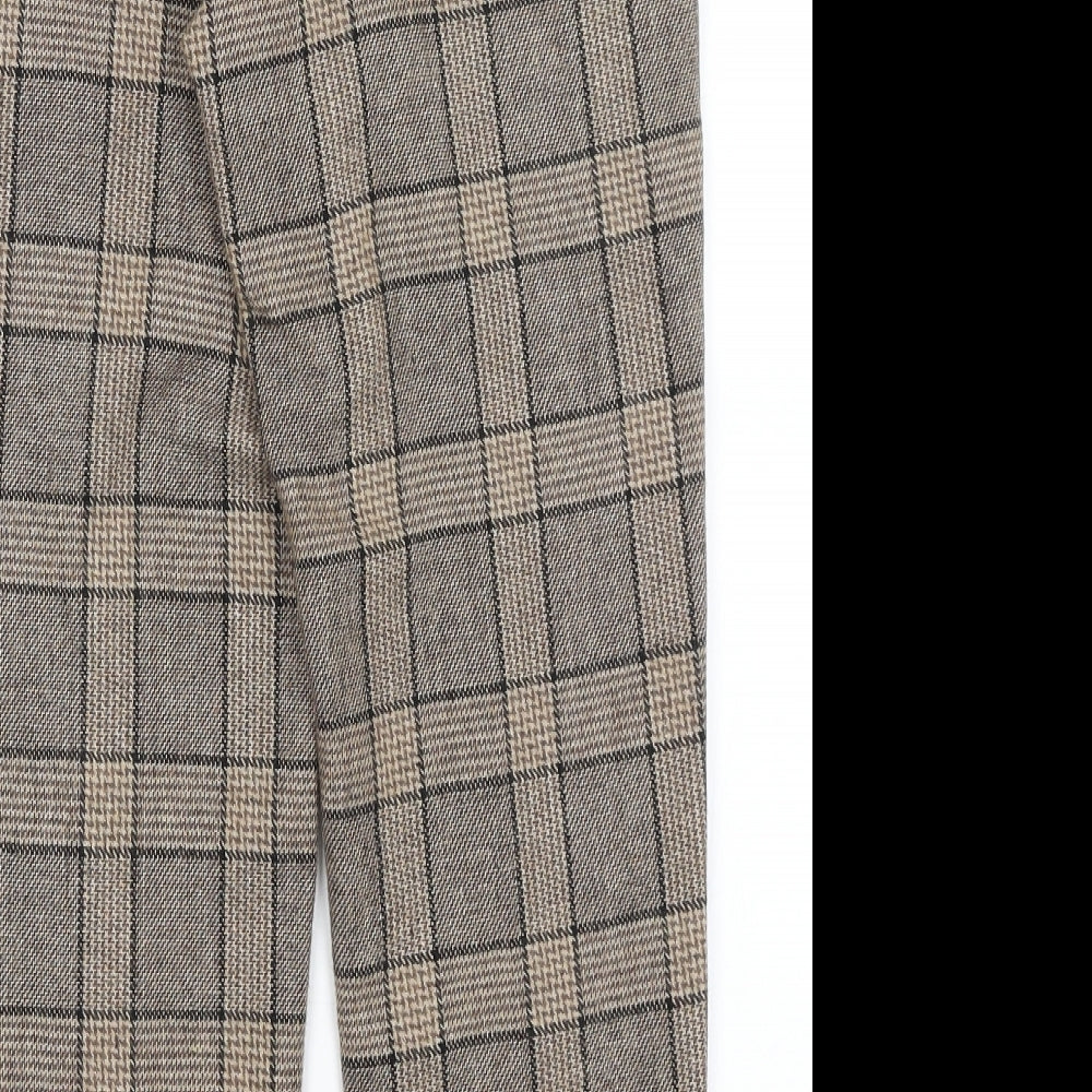 ASOS Womens Brown Check  Trousers  Size 28 in L25 in
