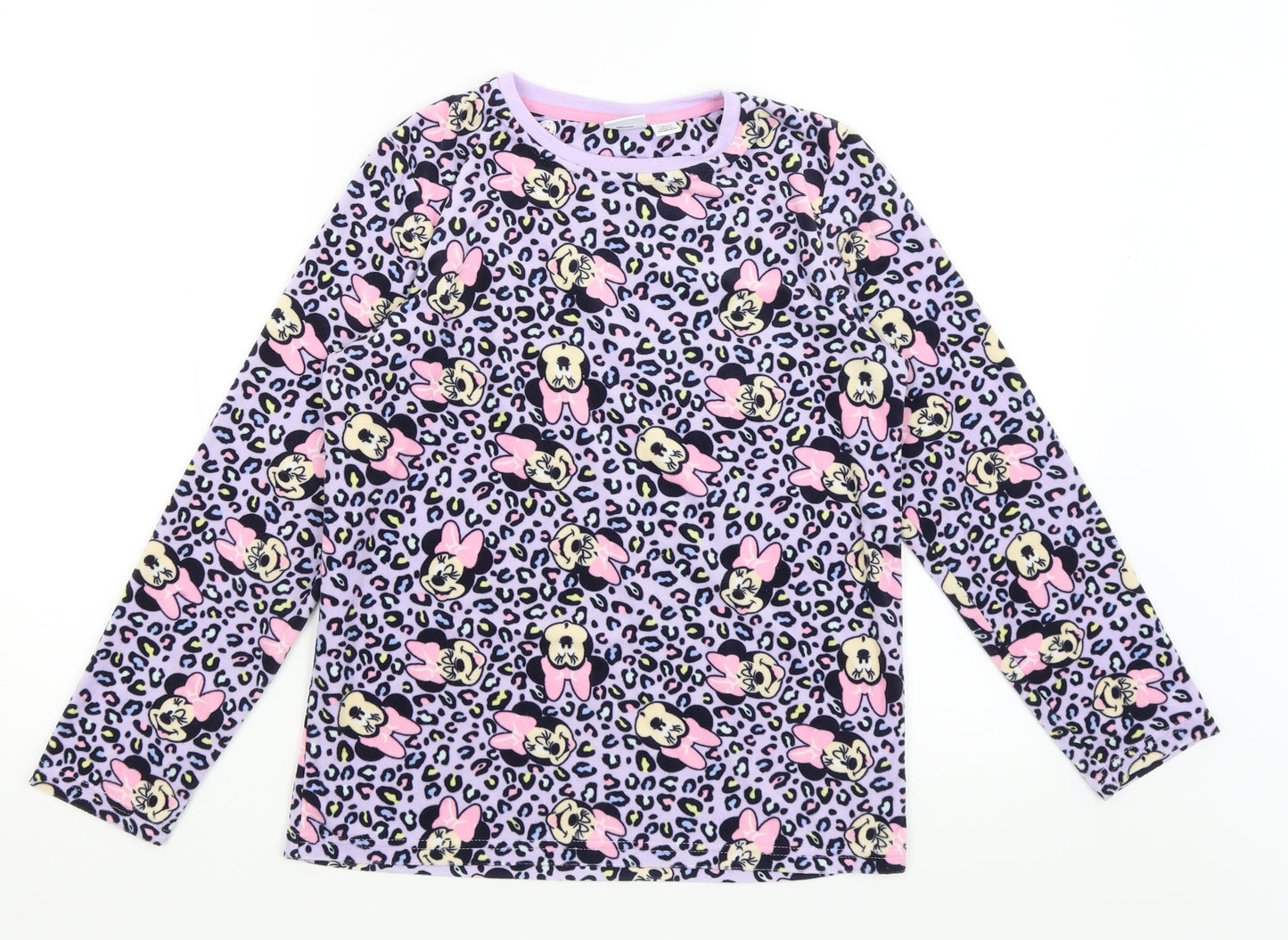 Disney Girls Purple Animal Print  Top Pyjama Top Size 11-12 Years  - Minnie Mouse
