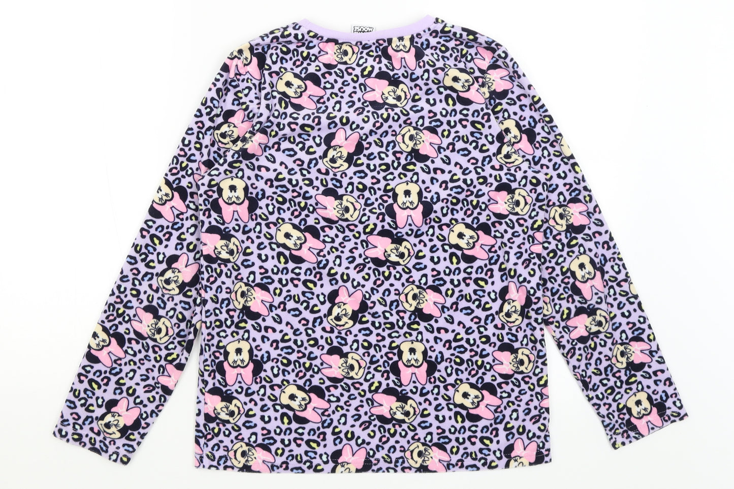Disney Girls Purple Animal Print  Top Pyjama Top Size 11-12 Years  - Minnie Mouse