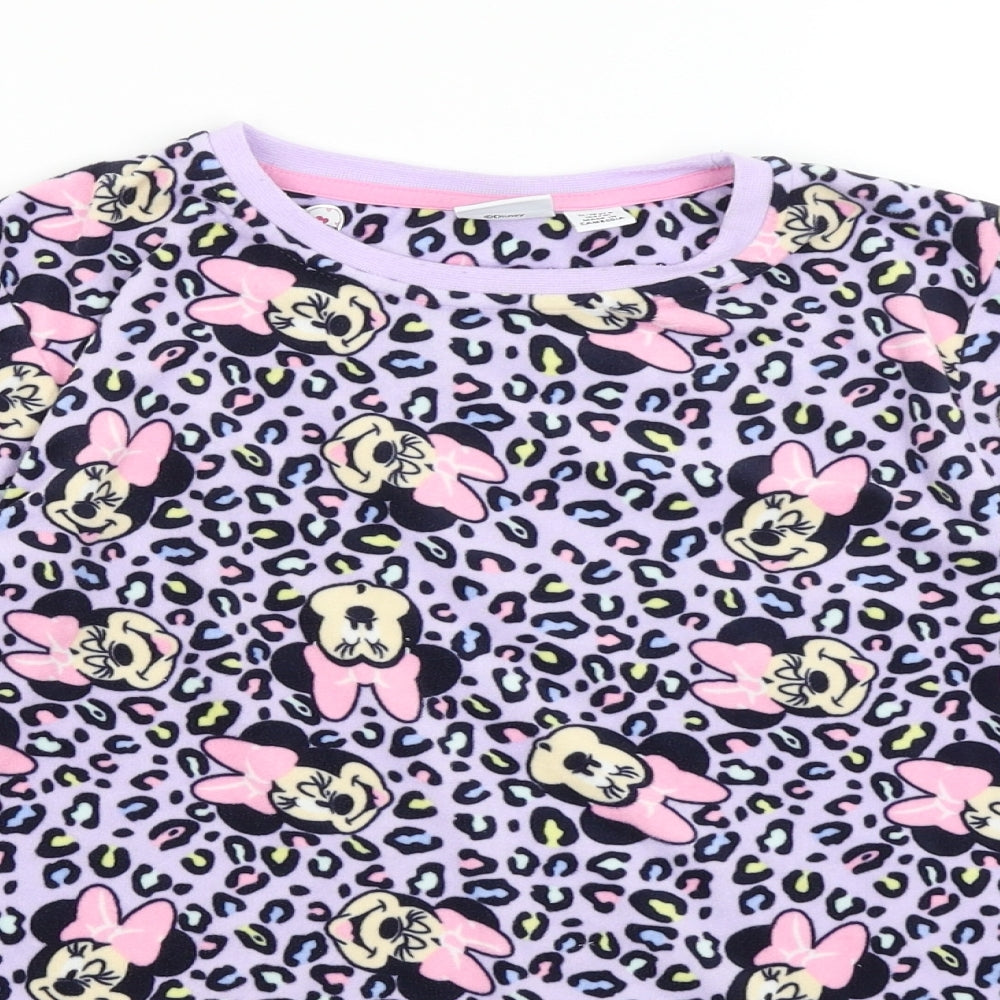Disney Girls Purple Animal Print  Top Pyjama Top Size 11-12 Years  - Minnie Mouse