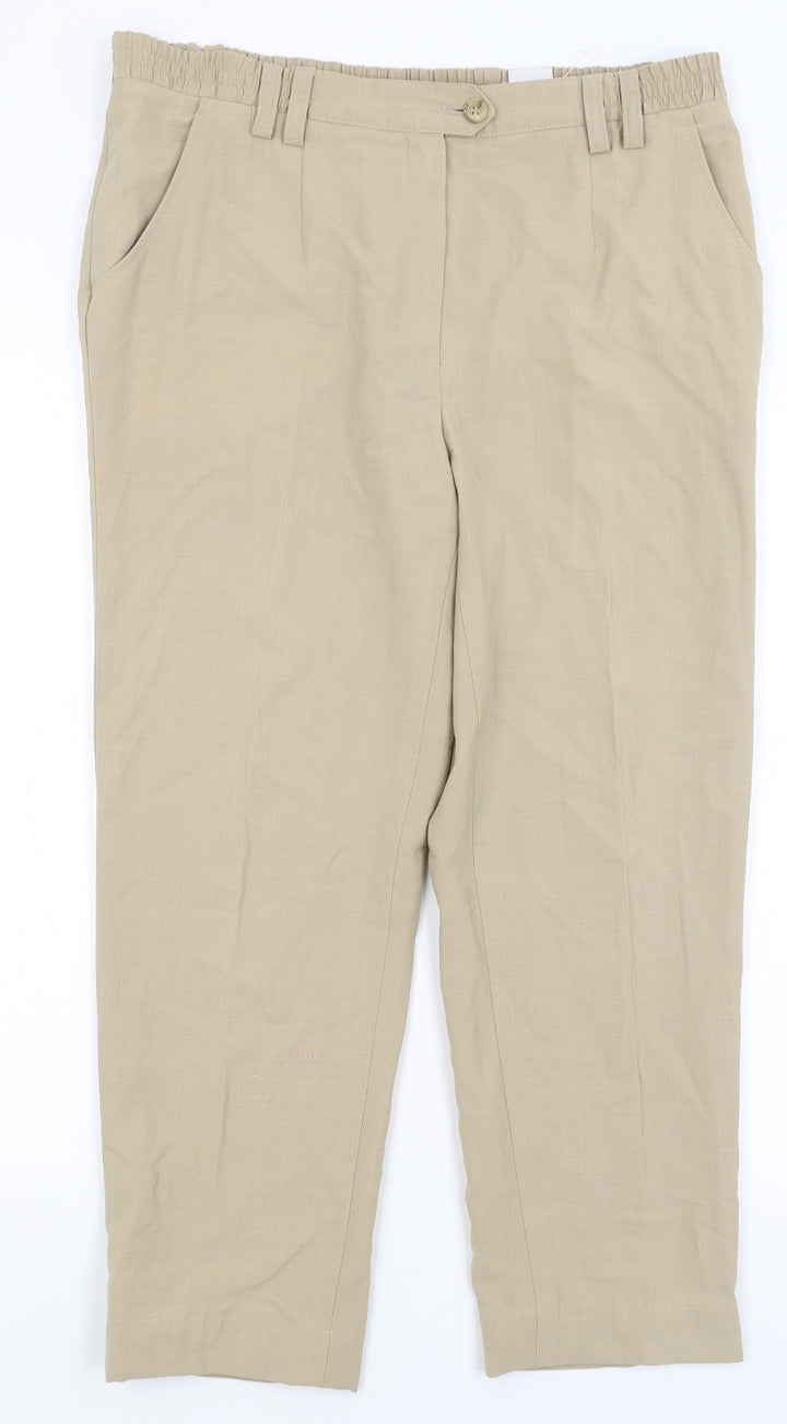 MICHELE Womens Beige Trousers Size 14 L24.5 in
