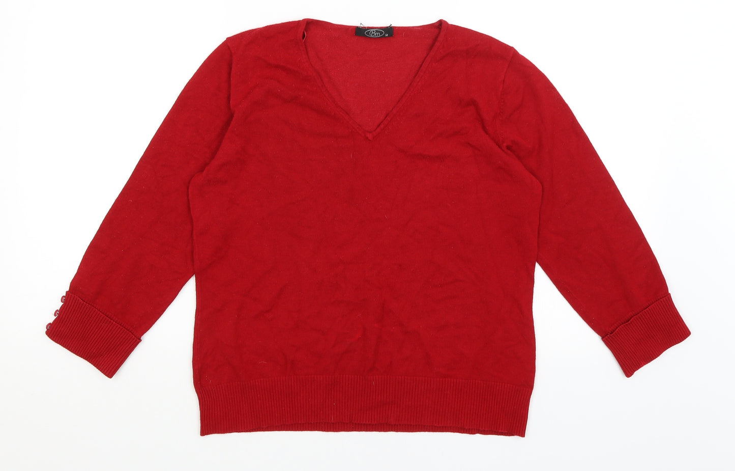 BM Womens Red   Pullover Jumper Size M